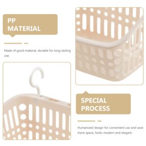 Cabilock 2Pcs Hangable Storage Basket Wall Hanging Baskets for Storage Towel Storage Plastic Hanging organizing Basket Bathroom Hanging Basket Toiletry Organizer with Hook Silk Screen pp