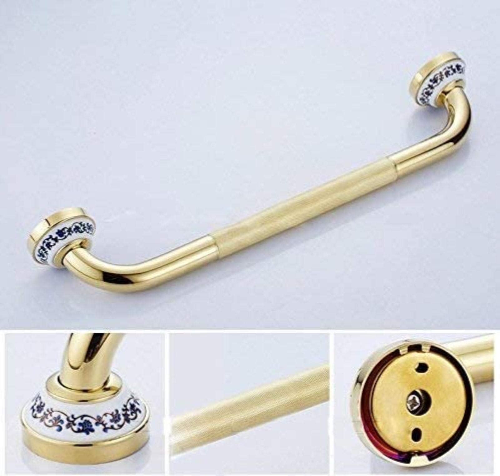 HongLianRiven Bath Handle Towel Rail Safety Armrests Support Rails, Thickened Sturdy Shower Safety Handle Bathtub, Toilet, Bathroom, Kitchen, Stair Railing (Color : Gold)