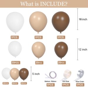 Neutral Balloon Garland Kit Boho Gender Reveal Balloons Arch Brown Nude Tan Coffee Beige Cream Matte White Dark Light Latex Globos Different Sizes Teddy Bear Baby Shower Safari Decoration For Boy Girl