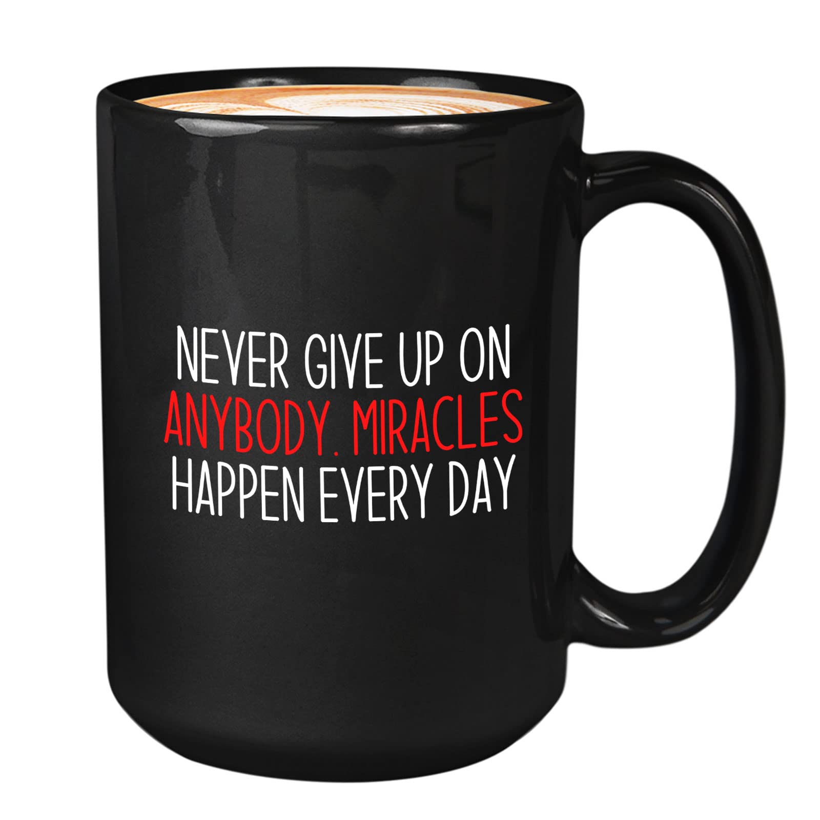 Bubble Hugs Nurse Coffee Mug 15oz Black - Never give up - Labor Clinical Certified Nursing Assistant Surgical Emergency Oncology Practitioner