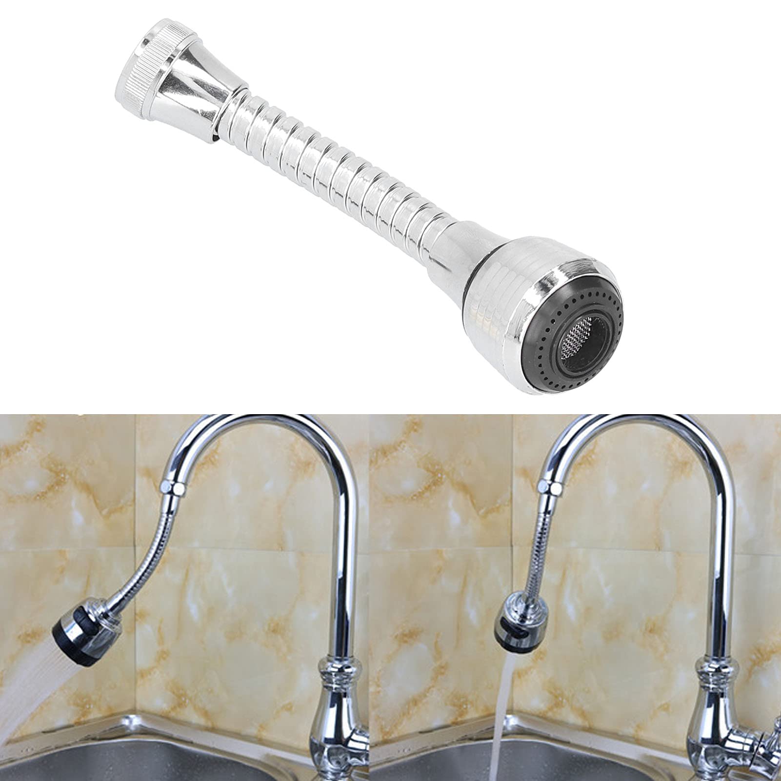 Alvinlite Flexible Faucet Sprayer Attachment, Kitchen Faucet Extension Hose Universal Rotate Water Tap Hose for Kitchen Home Restaurant