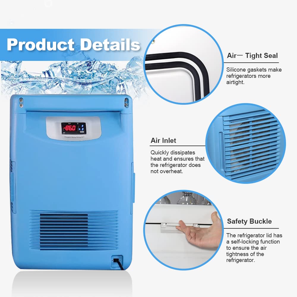 20L Ultra-Low Temperature Freezer-86°C Lab Cryogenic Freezer -123 °F Samples Flash Freezer for Laboratory Samples Storage (20L)