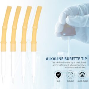 iplusmile 4pcs Alkaline Burette Glass Dropper Lab Liquid Transfer Pipette with Hose Labs Alkaline Burette Replacement Part for Home Shop