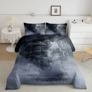 3d tornado comforter for boys kids girls lightning comforter set full size home decor soft natural disaster bedding set tornado pattern all season teen bedroom down duvet,1 comforter with 2 pillowcase