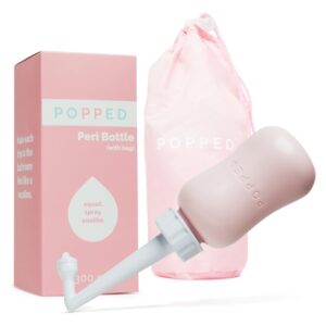 popped peri bottle for postpartum care | portable bidet | spray bottle for pain relief, tears, and hemorrhoids after birth | postpartum essential (pink, 10 oz)