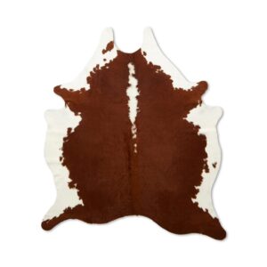 hillyard cowhide rug brown and white real handcrafted grade a natural cowhide rug - sustainably sourced and lasts longer - extra large cut 7.5 x 6.5 ft