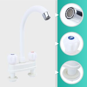 Plastic Open/inch Rotate Faucet Kitchen Faucets Practical Sink Decor Bathtub To Sinks Household Handle Two Quickly for Basin White Bathroom Double