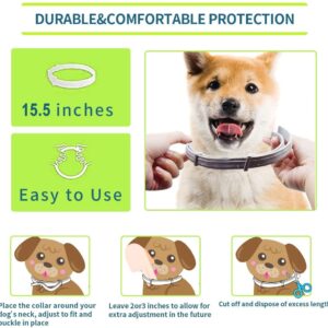 Advanllent Flea Collar for Dogs, Flea and Tick Collars for Small Dogs, 15.5inch, 8 Month Protection (1 Pack), Gray