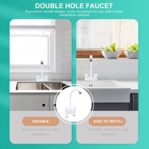 Plastic Open/inch Rotate Faucet Kitchen Faucets Practical Sink Decor Bathtub To Sinks Household Handle Two Quickly for Basin White Bathroom Double