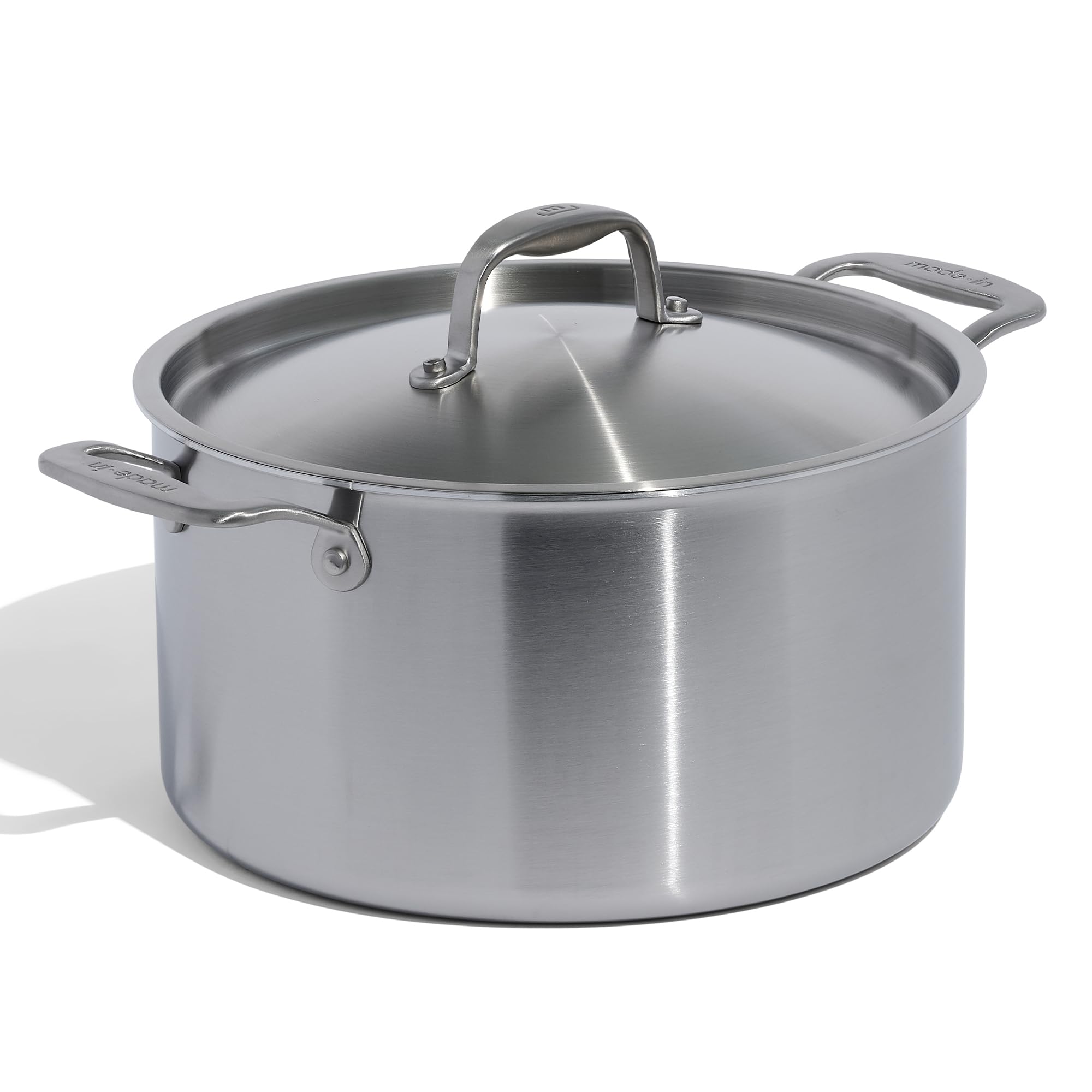 Made In Cookware - 8 Quart Stainless Steel Stock Pot With Lid - 5 Ply Stainless Clad - Professional Cookware - Crafted in Italy - Induction Compatible