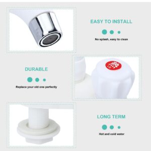 Plastic Open/inch Rotate Faucet Kitchen Faucets Practical Sink Decor Bathtub To Sinks Household Handle Two Quickly for Basin White Bathroom Double