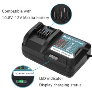 QCZRED 12V DC10WD Charger Compatible with Makita BL1040B BL1020B BL1021B BL1016 Bl1041B Battery Replace for Makita 10.8V-12V DC10WD DC10SB DC10WC DF031D