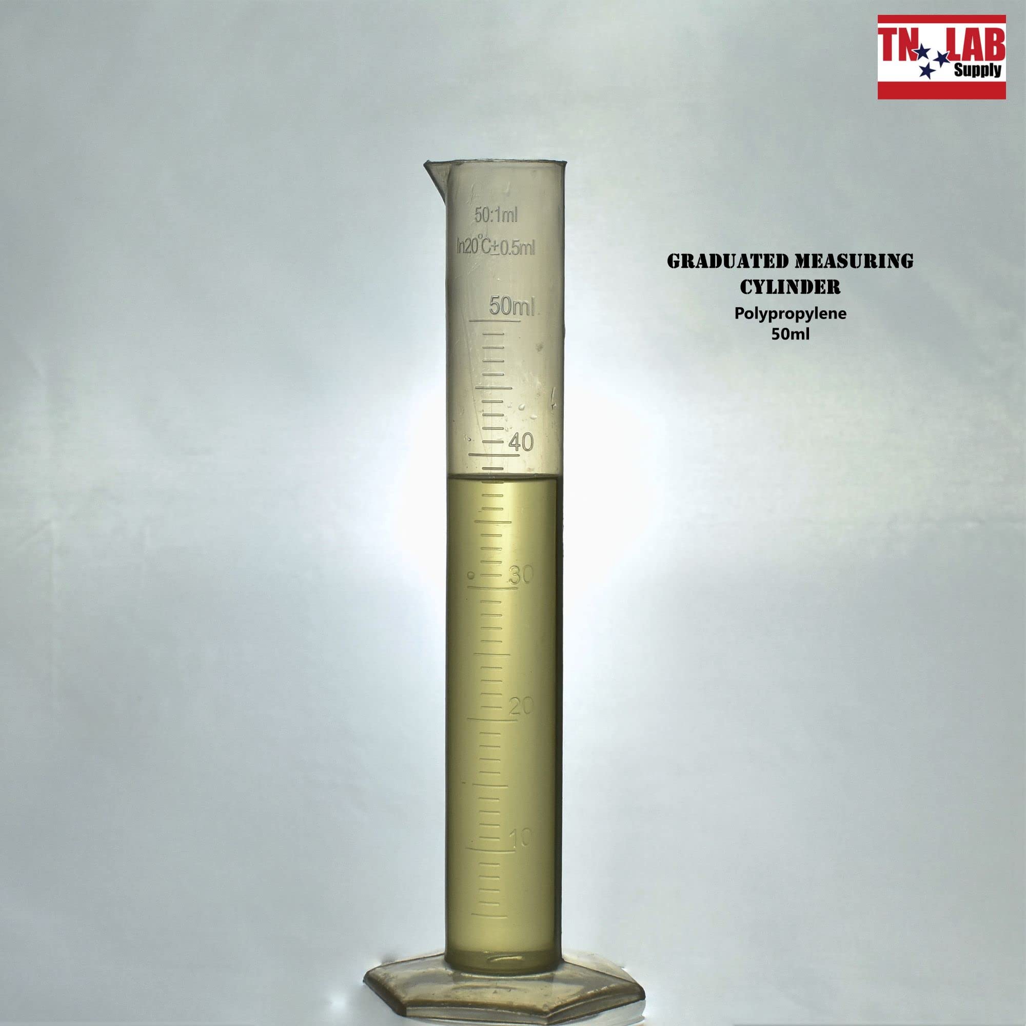 Graduated Measuring Cylinder Polypropylene Plastic 50ml (50ml, 1)