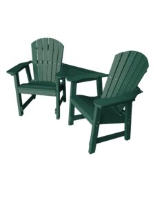 phat tommy 2 chair dining table set - poly outdoor furniture - small patio dining set for apartment balcony furniture, recycled poly lumber chairs and table, green