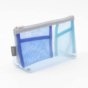 DESIGNPHIL 53353006 Mesh Pouch, Pen Case, Tool Pouch, Gusset, Light Blue