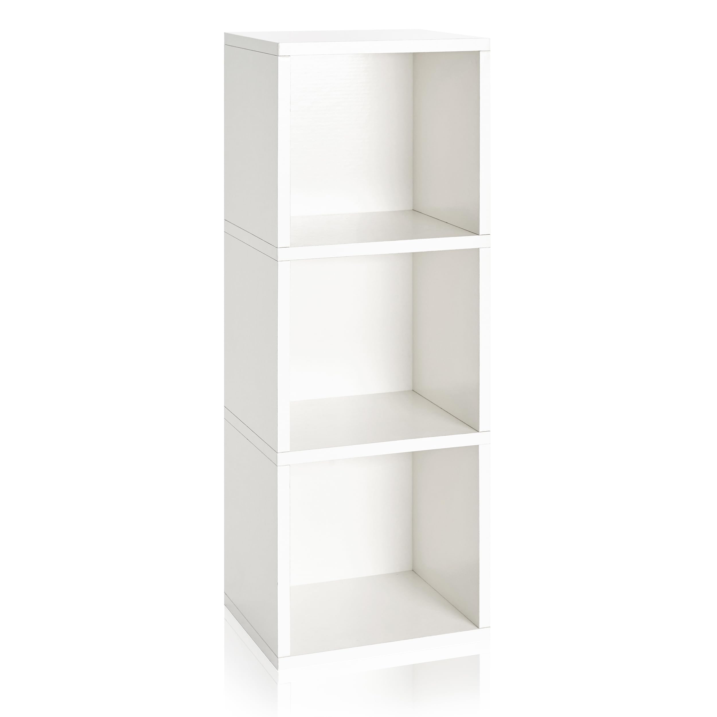 Way Basics Triplex 3-Cube Bookcase, Display Storage (11.2 x 13.4 x 36.8), White