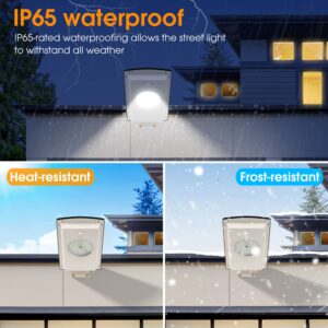 Malitupy Solar Street Lights Outdoor, Cool White/Warm White Solar Street Light Dusk to Dawn/Motion Sensor, 1300LM IP65 Waterproof, Dimmable Remote Control Solar Street Light for Yard Path Driveway