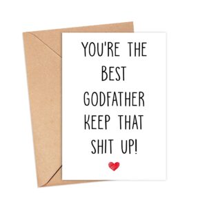 Arezzaa You're The Best Godfather Keep That Shit Up - Godfather Birthday Card - Funny Card For Godfather - Thank You For Being My Godfather - Card Gifts For Godfather - Birthday Gifts For Godfather