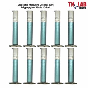 Graduated Measuring Cylinder Polypropylene Plastic 25ml 10-Pack (25ml, 10)