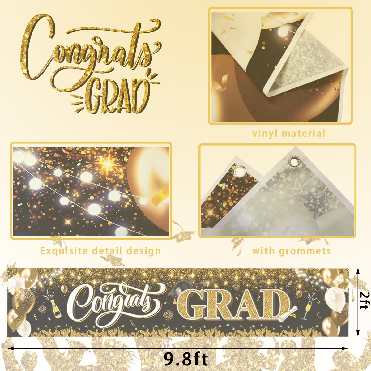 2025 Graduation Decorations-Congrats Grad Yard Sign Banner Decoration for Class of 2025 Graduation Party Supplies