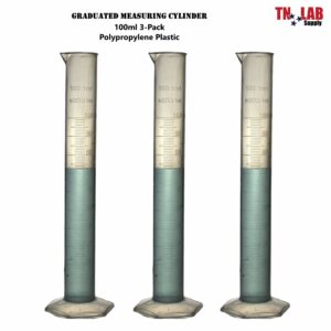 Graduated Measuring Cylinder Polypropylene Plastic 100ml 3-Pack (100ml, 3)