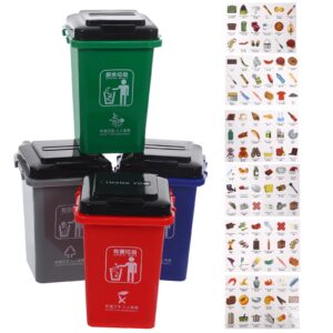 Kisangel Kids Sports Toys Mini Garbage Trash Bin Pen Holder Unique Tiny Size Recycle Can Set Desktop Pencil Cup Red Green Blue Gray- 1 Pack Toodler Toys