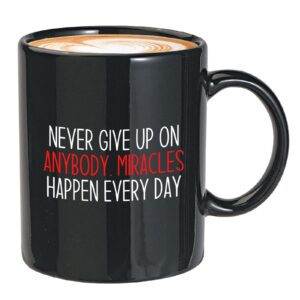 bubble hugs nurse coffee mug 11oz black - never give up - labor clinical certified nursing assistant surgical emergency oncology practitioner