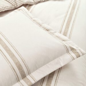 Lush Decor Comforter Farmhouse Stripe, King, Navy