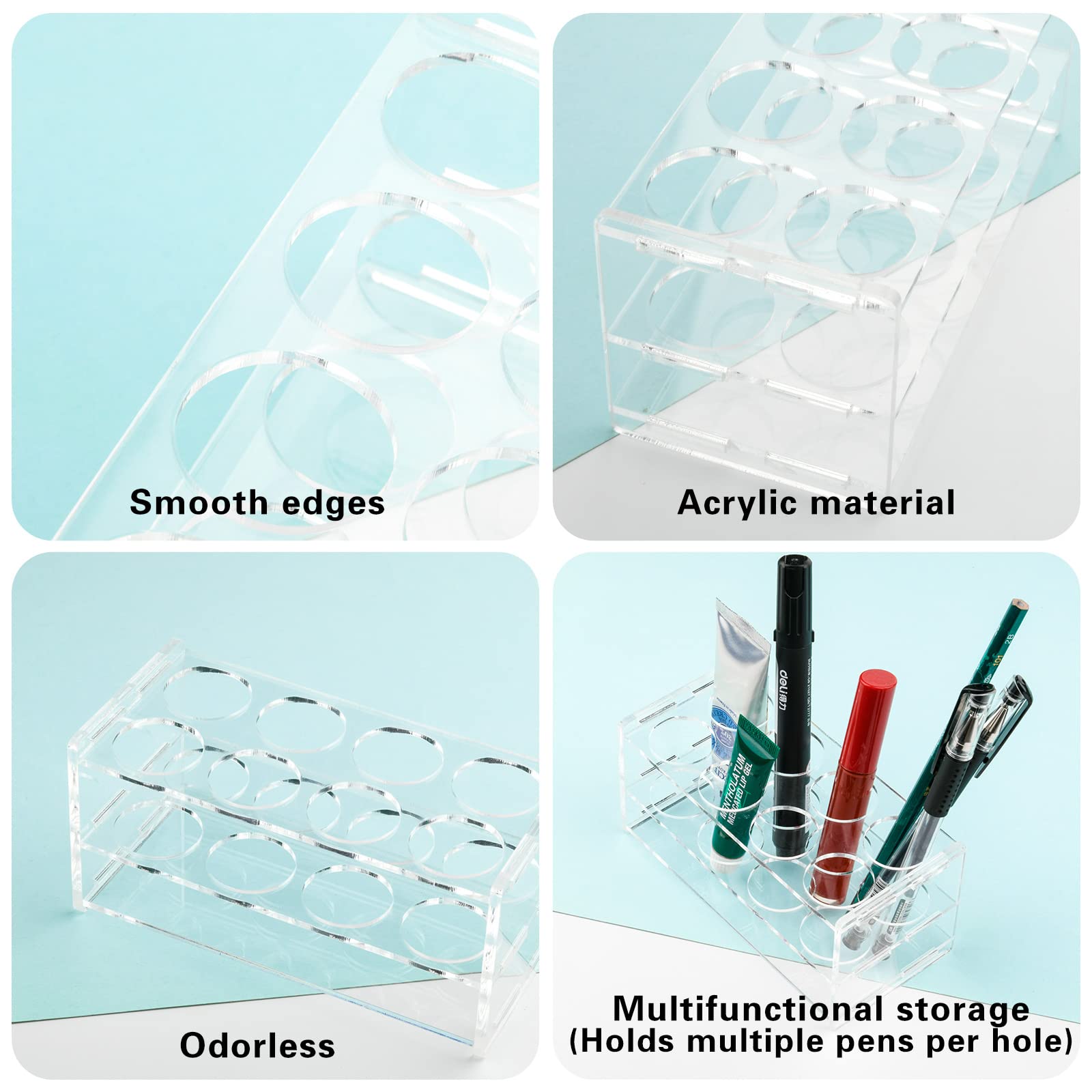 8 Holes Test Tube Rack,Transparent Acrylic Test Rack 50ML