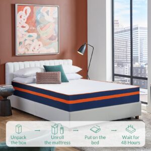 Memory Foam Mattress 14 Inch California King Size, Medium Firm Cool Gel Infused Plush Mattress with Breathable Soft Fabric Cover, CertiPUR-US Certified