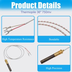 ARREPONT Thermopile 36" 750mv for Heat Glo Heatilator,Fireplace Thermopile Replacement Fireplace,Stove Accessories Replacement 2103-512， 60125501，h5882，60J79,60J7901，