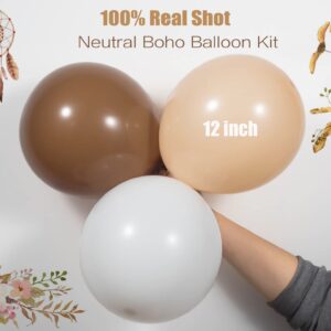 Neutral Balloon Garland Kit Boho Gender Reveal Balloons Arch Brown Nude Tan Coffee Beige Cream Matte White Dark Light Latex Globos Different Sizes Teddy Bear Baby Shower Safari Decoration For Boy Girl