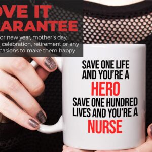 Bubble Hugs Nurse Coffee Mug 11oz White - Save one and you’re - Labor Clinical Certified Nursing Assistant Surgical Emergency Oncology Practitioner