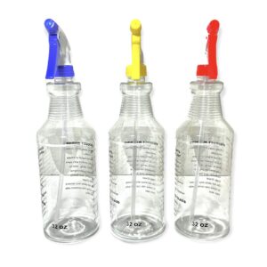 3 Pack Empty Spray Bottles, Spray Bottles for Cleaning Solutions, All - Purpose with Clear Finish, Pressurized Sprayer, Adjustable Nozzle, Printed Measurements and Checkbox (32 Ounce)