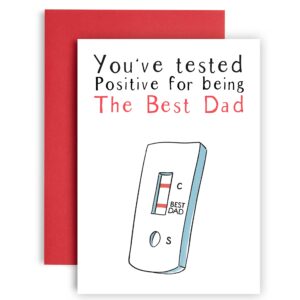 huxters funny card for dad – premium quality a5 greeting cards for loved ones – humorous fathers day card you’ve tested positive birthday card for dad (dad)