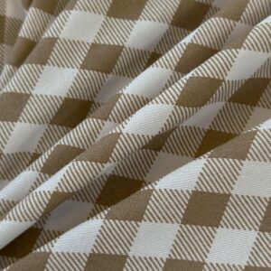 NSNLGSGC Twin Grid Gingham Duvet Cover Set Tan - Washed Soft Comforter Cover Set Brown Lightweight Bedding Set (2PCS, Twin)