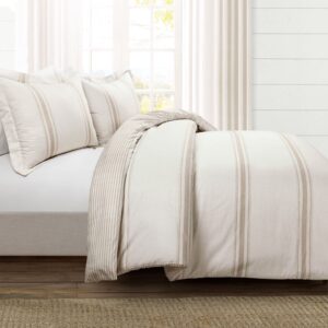 Lush Decor Comforter Farmhouse Stripe, King, Navy