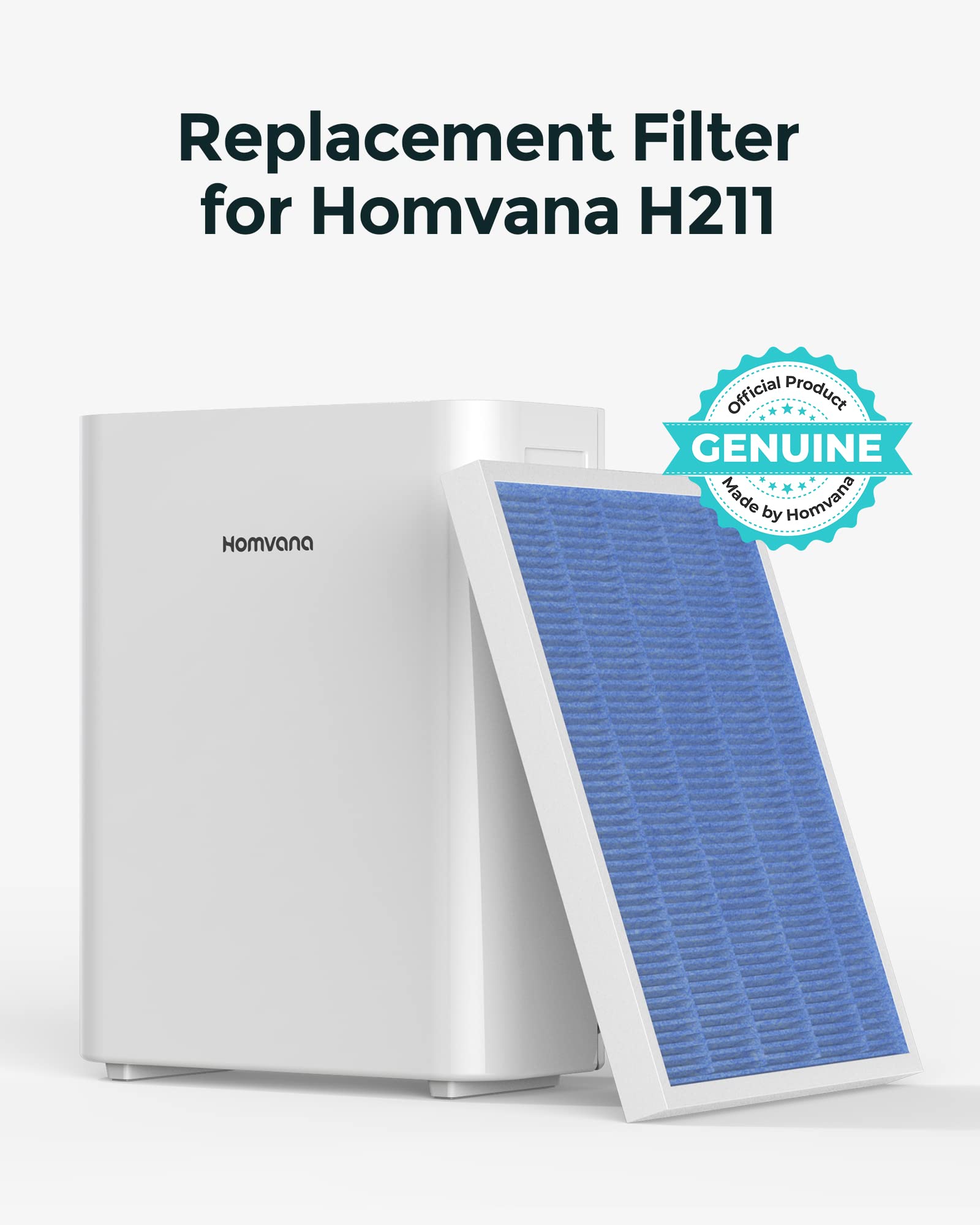 Homvana H211 & H211S Air Purifier Replacement, True HEPA High-Efficiency Activated Carbon Filter, 1 Pack