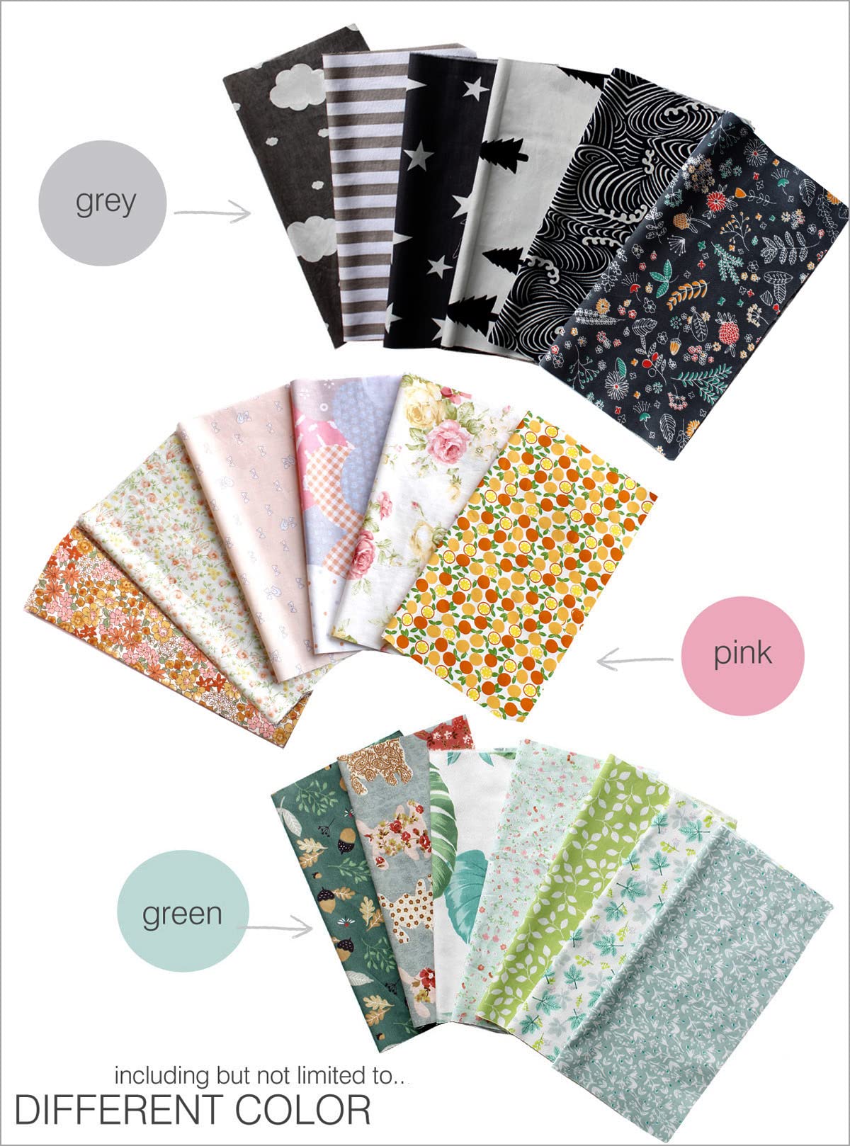 Precut Fabrics for Quilting no Repeat Design Printed Floral Cotton Fabric for Patchwork Squares Bundles for Craft DIY /12"*12"/90PCS