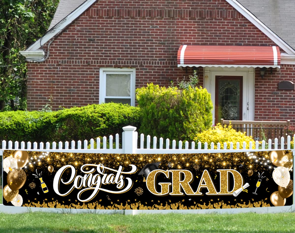 2025 Graduation Decorations-Congrats Grad Yard Sign Banner Decoration for Class of 2025 Graduation Party Supplies