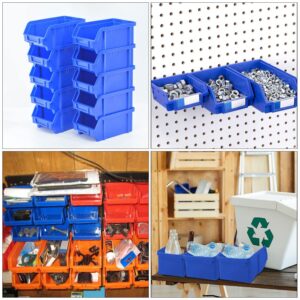 DOITOOL Multitools 10PCS Plastic Storage Bin Hanging Stacking Containers, Stackable Storage Bins Workshop Tool Organizer Bins for Parts Garage ( 14 x 8 x 7cm ) Wall Mounted Jewelry Organizer