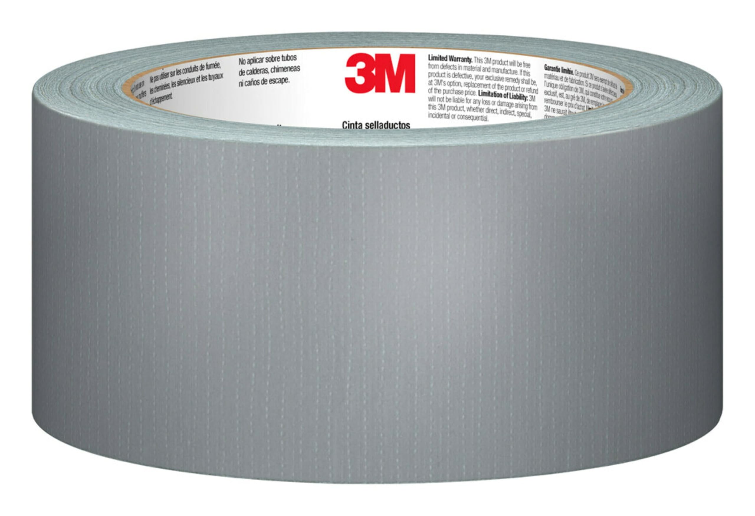 3M Utility Duct Tape, 3 Rolls, 1.88" in x 50 yd, Strong Adhesive, Adheres to Multiple Surfaces, Hand-Tearable, Silver Color Tape, Sticks Instantly, Perfect for Home & Shop Use (1950-3PK)