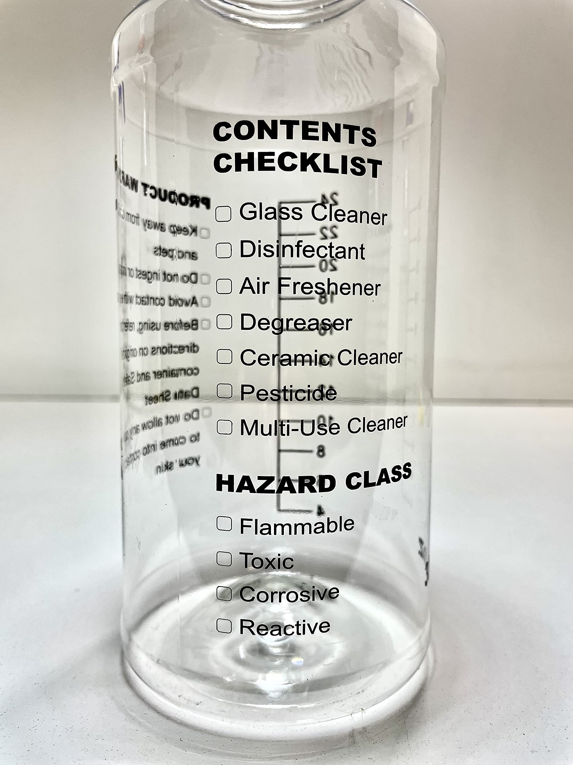 3 Pack Empty Spray Bottles, Spray Bottles for Cleaning Solutions, All - Purpose with Clear Finish, Pressurized Sprayer, Adjustable Nozzle, Printed Measurements and Checkbox (32 Ounce)