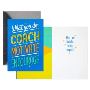 Hallmark Thank You Cards (2 Cards with Envelopes) for Coach, Teacher, Mentor, Appreciation, Graduation