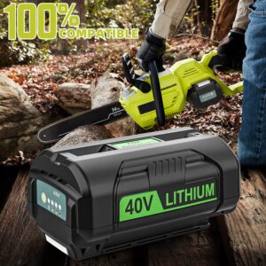 AYTXTG 40 Volt 6500mAh Lithium-ion Battery for Ryobi 40V Battery Cordless Tools OP4040 OP4026 OP4030 OP4050 OP4060A 40V Ryobi Battery with Ryobi 40v Charger OP401