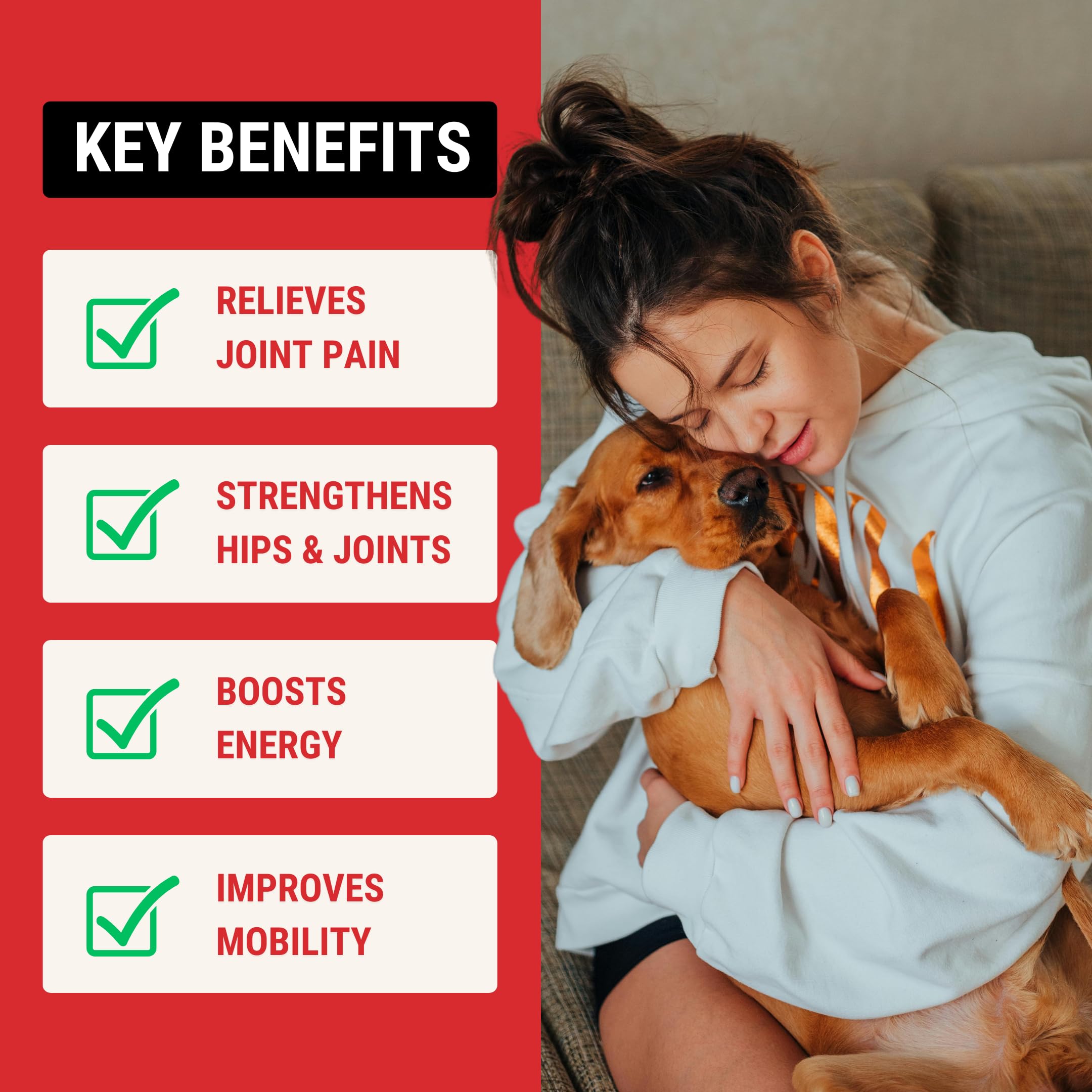 TRATEZ Hip and Joint Supplement for Dogs, 60 Duck Flavor Soft Chews with Glucosamine, Chondroitin, MSM and Green Lipped Mussel. Advanced Formula for Premium Mobility Support and Joint Health for Dogs