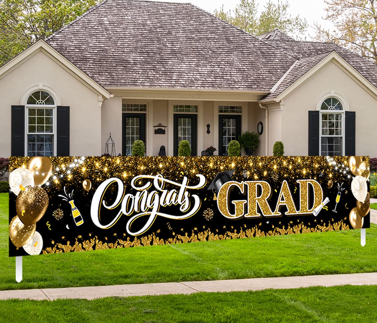 2025 Graduation Decorations-Congrats Grad Yard Sign Banner Decoration for Class of 2025 Graduation Party Supplies