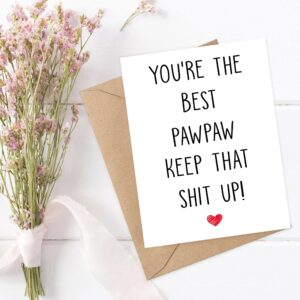 Arezzaa You're The Best Pawpaw Keep That Shit Up - Pawpaw Birthday Card - Funny Card For Pawpaw - Thank You For Being My Pawpaw - Card Gifts For Pawpaw - Birthday Gifts For Pawpaw, 5 x 7 inches