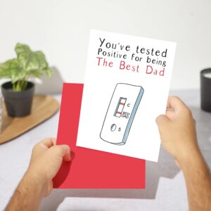 Huxters Funny Card for Dad – Premium Quality A5 Greeting Cards for Loved Ones – Humorous Fathers Day Card You’ve Tested Positive Birthday Card for Dad (Dad)