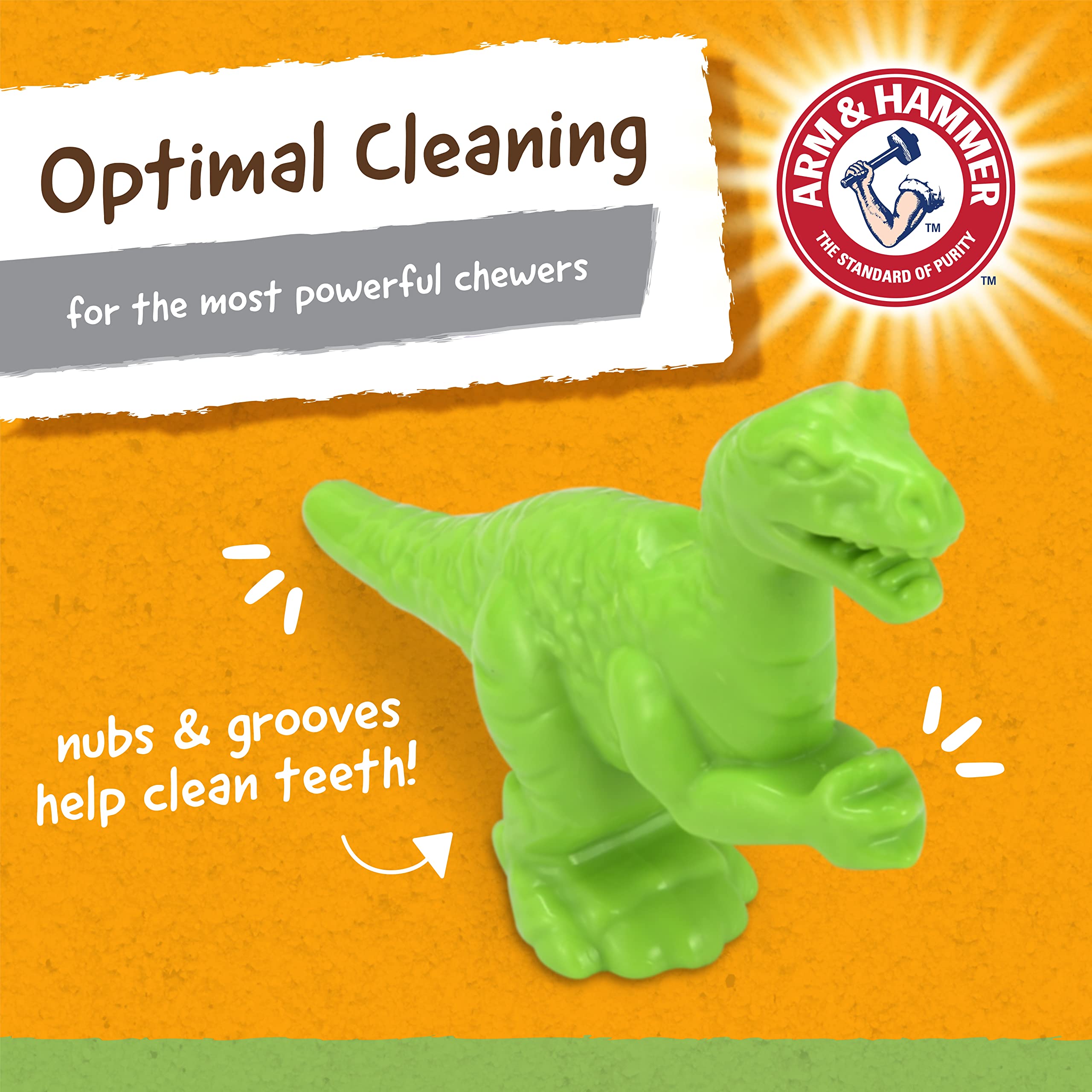 Arm & Hammer for Pets Nubbies Dental Toys T-Rex Dental Chew Toy for Dogs | Best Dog Chew Toy for Moderate Chewers | Reduces Plaque & Tartar Buildup Without Brushing, Mint Flavor, 24 Pack